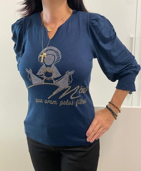 BLUSA BRILHO BUFANTE MANGA 3/4 - Imagem 6