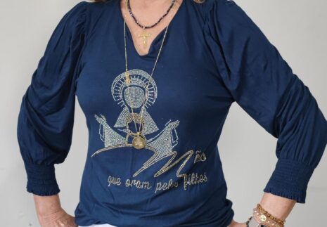 BLUSA BRILHO BUFANTE MANGA 3/4