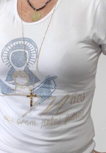 CAMISA MANGA CURTA COM BRILHO